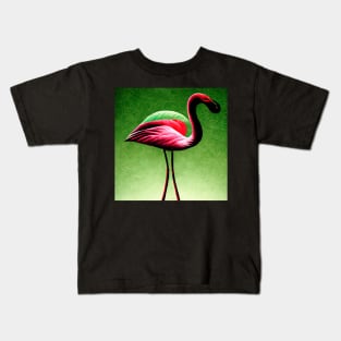 flamingo, green, red, gift, pink Kids T-Shirt